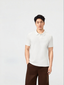 Purcotton | Cotton Solid Color Sport Polo Shirt