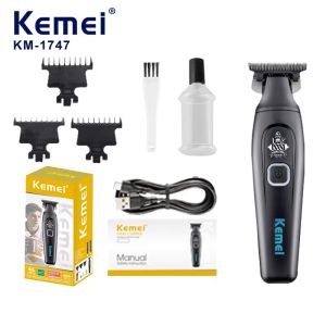 Kemei KM-1747 chuyên nghiệp tốc độ cao tóc Clipper dao cạo có thể sạc lại cho mái tóc ban đầu điện 7500 rpm sạc USB tóc Salon tông đơ
