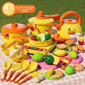 TEMiTANGMI | Kids Role-play Kitchen Toy Set Cooking Simulation Mini Utensils