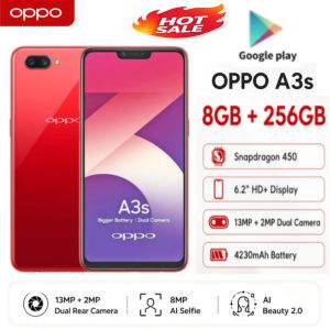 OPPO | OPPO A3s 4G Mobile Phone 6.2in Full Screen 13MP Dual Camera 8MP AI Selfie 4230mAh Battery Dual SIM MicroSD Support