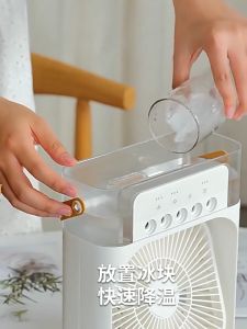 AKAPE - Misting Fan Small Cooling Fan Silent 3 Speeds USB Fans for Car Indoor Office Black/WHITE