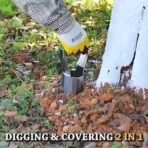 Alat Pelubang Tanah Alat Penanam Bibit Tanaman Bahan Stainless Steel Dengan Pegangan Musim Semi Alat Tanam Tanaman Padi Semai Alat Pelubang Mulsa