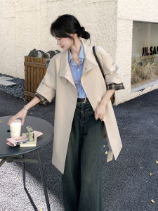 Pearl White British Style Womens Coat Loose Fit Midi Length New Autumn Fashion Retro Popular Windbreaker Commute Korean Style