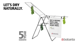 Brabantia ราวตากผ้าพับได้ ราวตากผ้าคอนโด บราบันเทีย HangOn Drying Rack 25 metres - Metallic Grey