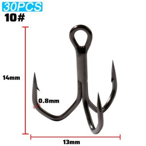 GOBAIT 30PCS Treble Hooks 2#-12# Fishhooks Angle Barbed Sharp High Strength Nickel Antirust Pesca Lure Fishing Tackle Fish Hook