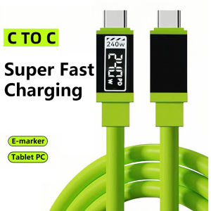 Cáp Sạc Siêu Nhanh PD240W Type C To Type C Truyền Dữ Liệu Tốc Độ Cao Chất Liệu Silicon Dành Cho Điện Thoại Hỗ Trợ Sạc Nhanh Tương Thích Với Huawei Samsung Xiaomi