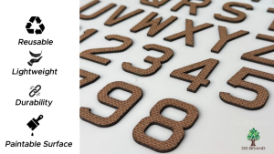 Huruf Kayu 3D DIY / Size 200mm H 300mm H / Hardboard Alphabet & Number / Wall Decoration / DS Brand EC
