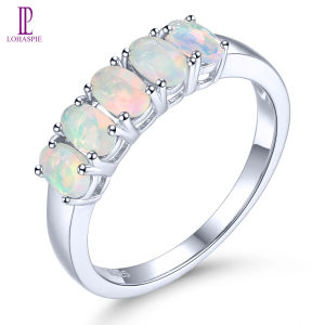 Lohaspie Jewelry Real Solid Sterling Silver 925 Ring Natural Opal Rhodolite Garnet Ring Silver 925 Original Ring Opal Stone Original Engagement Ring For Women Garnet Jewelry