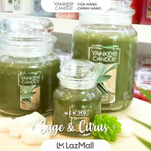 Nến hũ Yankee Candle size L - Sage & Citrus