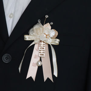 High-End Luxury Wedding Bouquet Pins for Bride Groom Full Set Family Parents In-Laws Best Men Maids of Honor Wrist Flowers