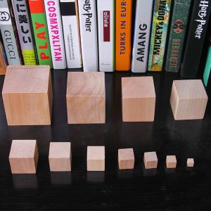 Large Cubic Building Blocks Wooden Cubes 1-8cm Mathematical Teaching Aids Square Building Model Materials Educational Toys