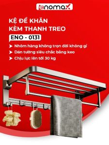 Giá kệ treo khăn tắm / quần áo đồ dùng phòng tắm chât liệu nhôm hàng không chống gỉ bảo hành 10 năm ( Eno 0134 )