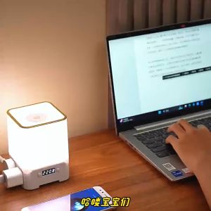 Ổ cắm điện đa năng tích hợp đèn ngủ đồng hồ TechHome kiểu dáng hiện đại tiện lợi - DT1243