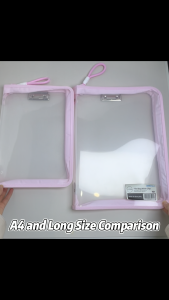 Long Zipper Pouch Clear Bag Document Bag Transparent File Folder Organizer Storage Bag