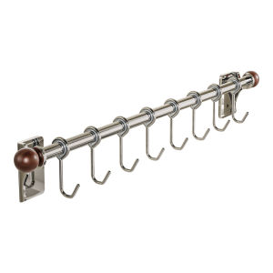 LOCIKA | Walnut Stainless Steel Kitchen Hooks Organizer
