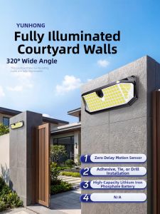 YUNHONG | Solar Outdoor Sensor Waterproof Garden Light