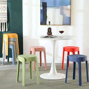 Colorful Chair Stool Hardened PP Material Dining Coffee Study