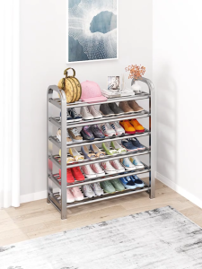 EL Stainless Steel Shoe Rack Multi Tier Storage Shelf Large Capacity Organizer Shoe Stand Durable Metal Rack for Home Bedroom Entryway
