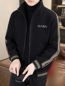 ROMON | Lormen Mens Woolen Jacket Autumn Winter New Style Fleece Lined Thick Warm Stand Collar Cotton Wool Short Coat Men