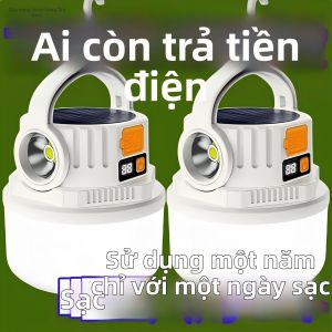 Đèn Pin Sạc Năng Lượng Mặt Trời Siêu Dài Đứng By Cho Dã Ngoại và Khẩn Cấp