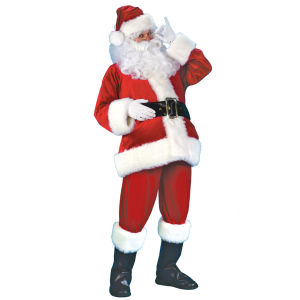 (Ready Stock) Christmas Santa Claus Costume Cos play Complete Red merry Dress-up Outfit Adult Suit Man Men 圣诞服装