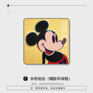 Dopamine Style Living Room Decorative Artwork Mickey Mouse Sofa Background Wall Painting Popular Restaurant Childrens Room Hanging Picture