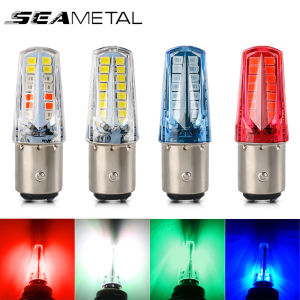 12V Car LED Strobe Light Bulb RGB Flowing Blink Lamp Turn Signal Light Brake Stop Lamp Waterproof Lighting Accessories