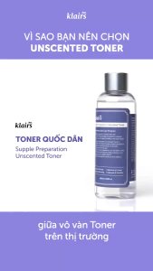 Nước Hoa Hồng Không Mùi Dear Klairs Dưỡng Ẩm Da Và Làm Mềm Da Supple Preparation Unscented 180ml