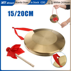 12cm 15cm Brass Hand Gong With Wooden Stick Chinese Traditional Percussion Instrument