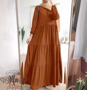 GAMIS MUSLIM SUSUN 3 REMPEL BAHAN RAYON GAMIS Canda Polos Terbaru Remaja Modern BISA COD dres Standar dan Jumbo Gamis Rayon Premium maksi dres Terbaru