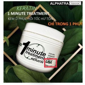 1 Minute Treatment Keratin Alphatra Classic Usa EN246 kem ủ tóc phục hồi tóc chỉ trong 1 phút 1500ml