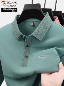 TUCANO | Spring Autumn New Long Sleeve Collar Polo Shirt for Middle Aged Men