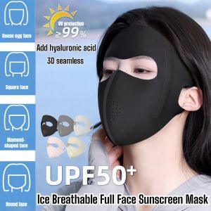 Summer Full-Face Sunscreen 3D Three-Dimensional Non-marking Mask UV Protection Female High Value Face Gini Ice Silk Sun Mask全脸防晒面罩