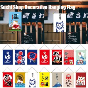 45x30cm Japanese Sushi Shop Flag Lucky Cat Festival Restaurant Hanging String Decorative Flags Small Bunting Banners Izakaya Pub Coffee Shops Decor