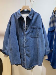 Homecore | Áo Denim Tay Dài Vintage Màu Xanh cho Nữ