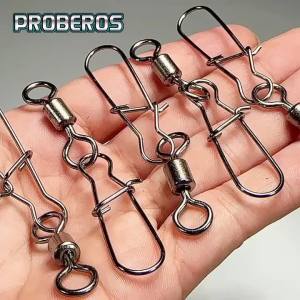 PROBEROS 30 CÁI Khóa Xoay Chịu Lực Cao Cấp Có Bi Đầu Nối Mồi Câu Bền Chắc Móc Câu Cá Giúp Tăng Hiệu Quả Câu Cá Chất Liệu Sắt