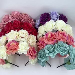 Floral Garland Romantic Wreaths Bride Garland Head Hoop Fashion Bohemian Bridal Flower Hair Accessories Children Headbands Gifts