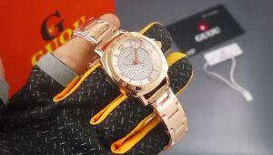 Paket Box Exclusive Small + Paper Bag / Jam Tangan Guou Mutiata VA-842DA / Jam Tangan Fashion Wanita Tali Rantai Diameter 35cm
