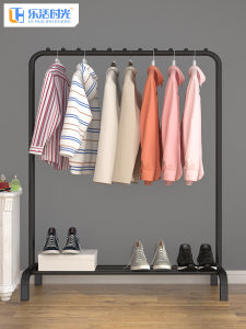 Simple Foldable Indoor Clothes Drying Rack Stand Bedroom Metal Storage Organizer Iron Frame Structure Modern Minimalist Design
