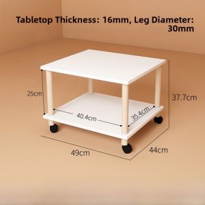 Modern Minimalist Mobile Printer Stand with Wheels under Desk Storage Rack Wooden Structure Economic Type Floor Mounted