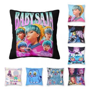 KPop Demon Hunters Baby Saja Cartoon Decorative Home Double-sided Print Square Pillow Bedroom Room Decoration Pillowcase Gift