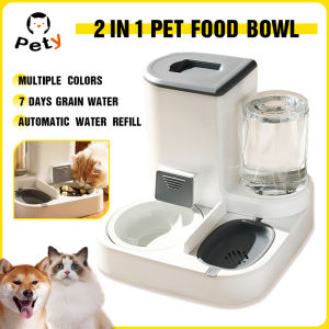 Automatic cat feeder 2-in-1 Dog feeder automatic Food Dispenser 2.2L Dog Cat Water Fountain Bowl