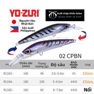 YO-ZURI | Mồi câu 3D Minnow Prism chiết quang
