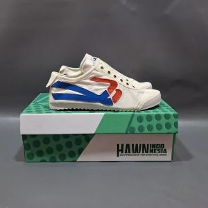 HAWN - SEPATU HAZEL SLIP ON PUTIH BIRU MERAH 36-43 SNEAKERS SELOP TANPA TALI