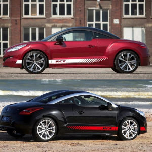 For PEUGEOT RCZ Coupe Racing Sport Stripes Car Door Side Skirt Sticker Auto Body Decor Vinyl Decals Exterior Accessories