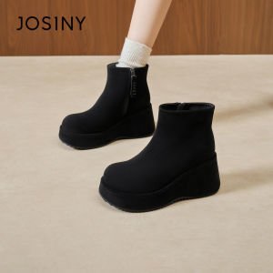 Josiny | Heel Height Increase Black Ankle Boots Womens Autumn/Winter