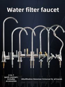 Pure Copper 304 Stainless Steel Water Faucet for Pure Water Drinking Kitchen Water Purifier Accessory Split Three Way Tap