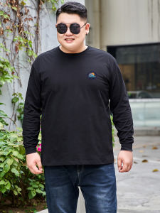 New 2025 Mens Long Sleeve T-Shirt Pure Cotton Loose Fit Casual Thin Style plus Size Comfortable Breathable Fashionable Tee