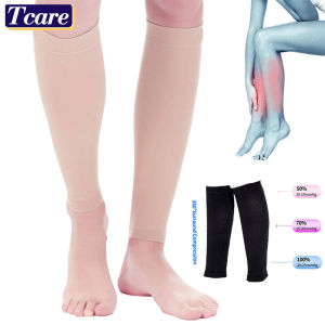 1 Pair Sports Calf Support 15-20mmHg Calf Compression Sleeves Footless Compression Calf Brace for Shin Splint Varicose Veins Recovery