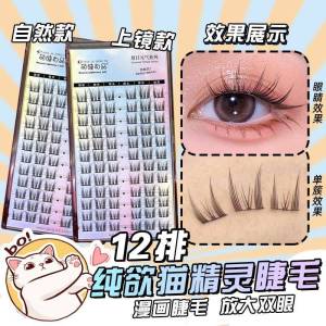 Natural Looking Thin Stem False Eyelashes Adhesive Free Daily Makeup New Wild Little Devil from Quanxin Beauty Tools